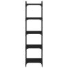  5 szintes fekete szerelt fa könyvespolc 40 x 30 x 154 cm