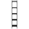  5 szintes fekete szerelt fa könyvespolc 40 x 30 x 154 cm