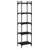  5 szintes fekete szerelt fa könyvespolc 40 x 30 x 154 cm
