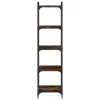  5 szintes füstös tölgy szerelt fa könyvespolc 40 x 30 x 154 cm