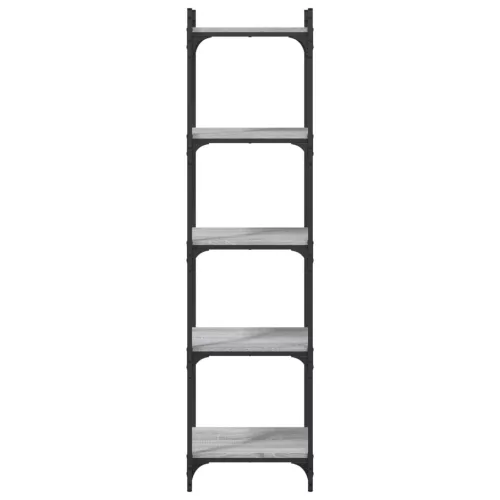  5 szintes szürke sonoma szerelt fa könyvespolc 40 x 30 x 154 cm