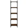  5 szintes barna tölgy színű szerelt fa könyvespolc 40x30x154 cm