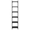  6 szintes fekete szerelt fa könyvespolc 40 x 30 x 188 cm
