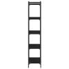  5 szintes fekete szerelt fa könyvespolc 60 x 30 x 154 cm