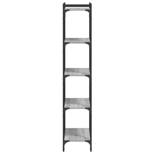  5 szintes szürke sonoma szerelt fa könyvespolc 60 x 30 x 120 cm