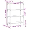  4 szintes barna tölgy színű szerelt fa könyvespolc 80x30x120 cm
