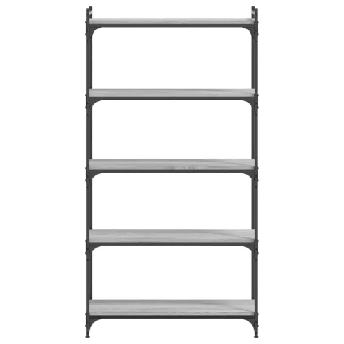  5 szintes szürke sonoma szerelt fa könyvespolc 80 x 30 x 154 cm