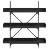 3-szintes fekete szerelt fa könyvespolc 100 x 33 x 108,5 cm