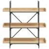  3-szintes sonoma tölgy szerelt fa könyvespolc 100x33x108,5 cm