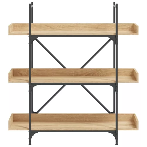  3-szintes sonoma tölgy szerelt fa könyvespolc 100x33x108,5 cm