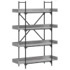  4-szintes szürke sonoma szerelt fa könyvespolc 100x33x145,5 cm