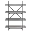  4-szintes szürke sonoma szerelt fa könyvespolc 100x33x145,5 cm