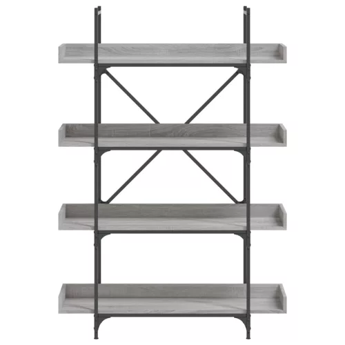  4-szintes szürke sonoma szerelt fa könyvespolc 100x33x145,5 cm