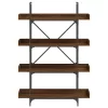  4-szintes barna tölgy szerelt fa könyvespolc 100x33x145,5 cm