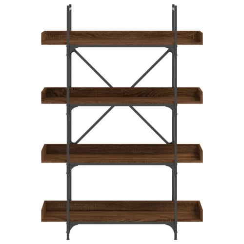  4-szintes barna tölgy szerelt fa könyvespolc 100x33x145,5 cm