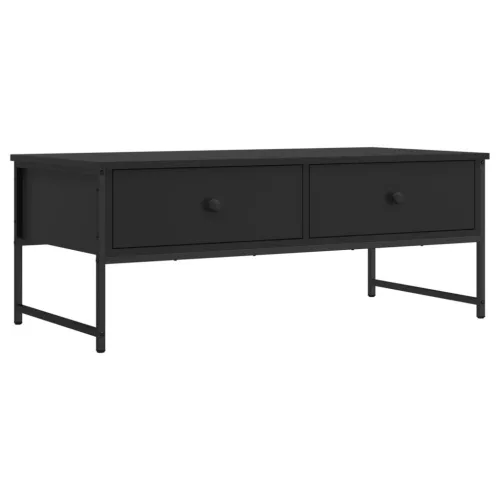  fekete szerelt fa dohányzóasztal 101x49x39,5 cm