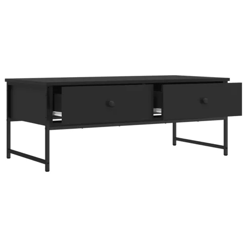  fekete szerelt fa dohányzóasztal 101x49x39,5 cm