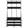  fekete ruhafogas cipőpolccal 100x40x184 cm