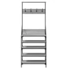  szürke sonoma színű ruhafogas cipőpolccal 70 x 34 x 184 cm