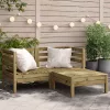  2 személyes impregnált fenyőfa kerti kanapé lábtartóval
