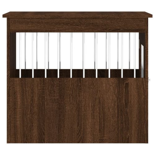  barna tölgy színű szerelt fa kutyaketrec 55 x 75 x 65 cm