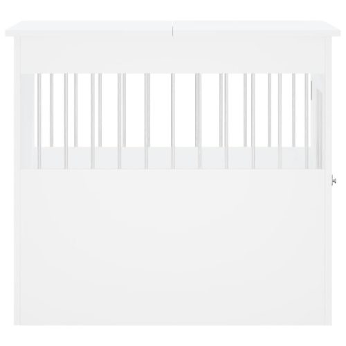  fehér szerelt fa kutyaketrec 64,5 x 80 x 71 cm