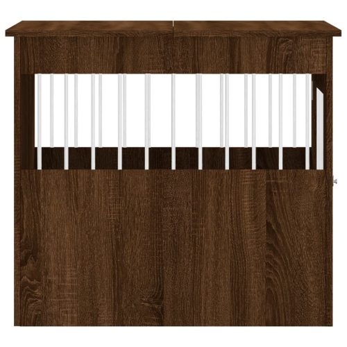  barna tölgy színű szerelt fa kutyaketrec 64,5 x 80 x 71 cm