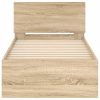  sonoma tölgy színű fejtámlás ágykeret matrac nélkül 90 x 190 cm
