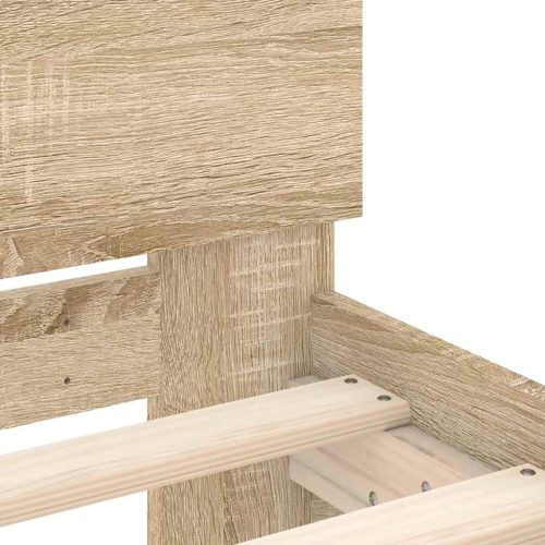  sonoma tölgy színű fejtámlás ágykeret matrac nélkül 90 x 190 cm