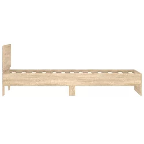  sonoma tölgy színű fejtámlás ágykeret matrac nélkül 75 x 190 cm