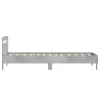  betonszürke ágykeret fejtámlával és LED-világítással 90x190 cm