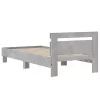  betonszürke ágykeret fejtámlával és LED-világítással 90x190 cm