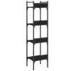  4 szintes fekete szerelt fa könyvespolc 35 x 30 x 138,5 cm