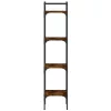  5 szintes füstös tölgy szerelt fa könyvespolc 35x30x138,5 cm