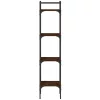  4 szintes barna tölgy szerelt fa könyvespolc 35 x 30 x 138,5 cm