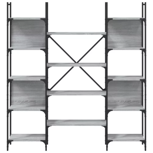  szürke sonoma színű szerelt fa könyvespolc 155,5x24x166,5 cm