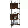  5-szintes barna tölgy szerelt fa könyvespolc 60,5x24x166,5 cm