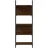  5-szintes barna tölgy szerelt fa könyvespolc 60,5x24x166,5 cm