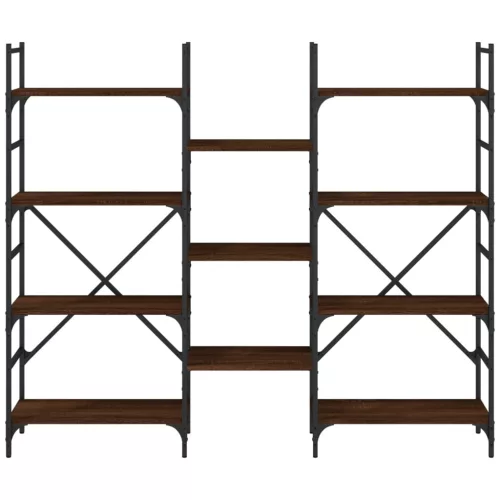  barna tölgyszínű szerelt fa könyvespolc 160x28,5x136,5 cm