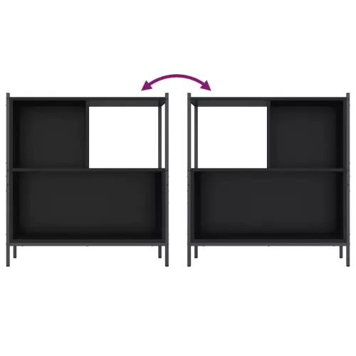  fekete szerelt fa könyvszekrény 72 x 28 x 77,5 cm