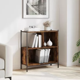    füstös tölgy színű szerelt fa könyvszekrény 72 x 28 x 77,5 cm