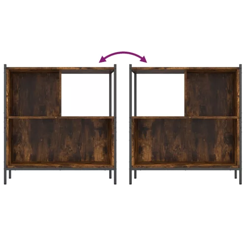  füstös tölgy színű szerelt fa könyvszekrény 72 x 28 x 77,5 cm