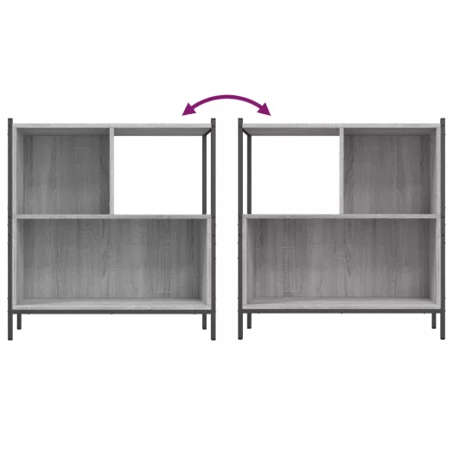  szürke sonoma színű szerelt fa könyvespolc 72 x 28 x 77,5 cm