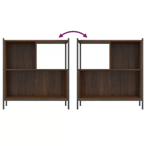  barna tölgy színű szerelt fa könyvszekrény 72 x 28 x 77,5 cm