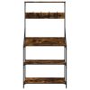  füstös tölgy színű 4 szintes szerelt fa pékállvány akasztókkal