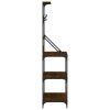  barna tölgy színű 4 szintes szerelt fa pékállvány akasztókkal