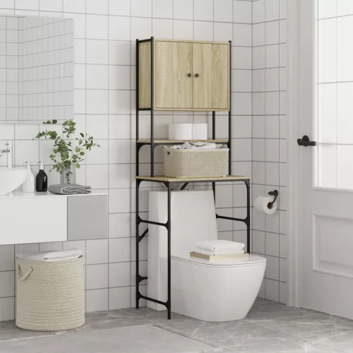  sonoma tölgy színű mosógépszekrény 68x48,5x194 cm