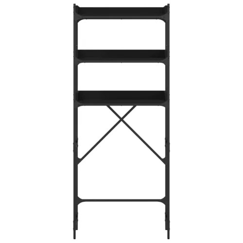  fekete szerelt fa mosógéppolc 67 x 25 x 163 cm