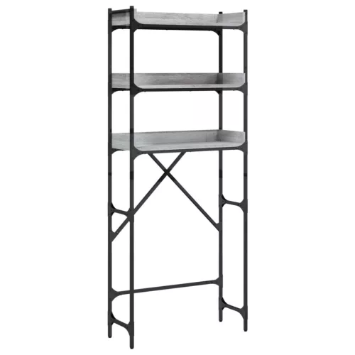  szürke sonoma színű szerelt fa mosógéppolc 67 x 25 x 163 cm