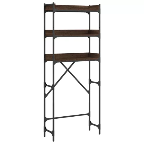  barna tölgyszínű szerelt fa mosógéppolc 67 x 25 x 163 cm